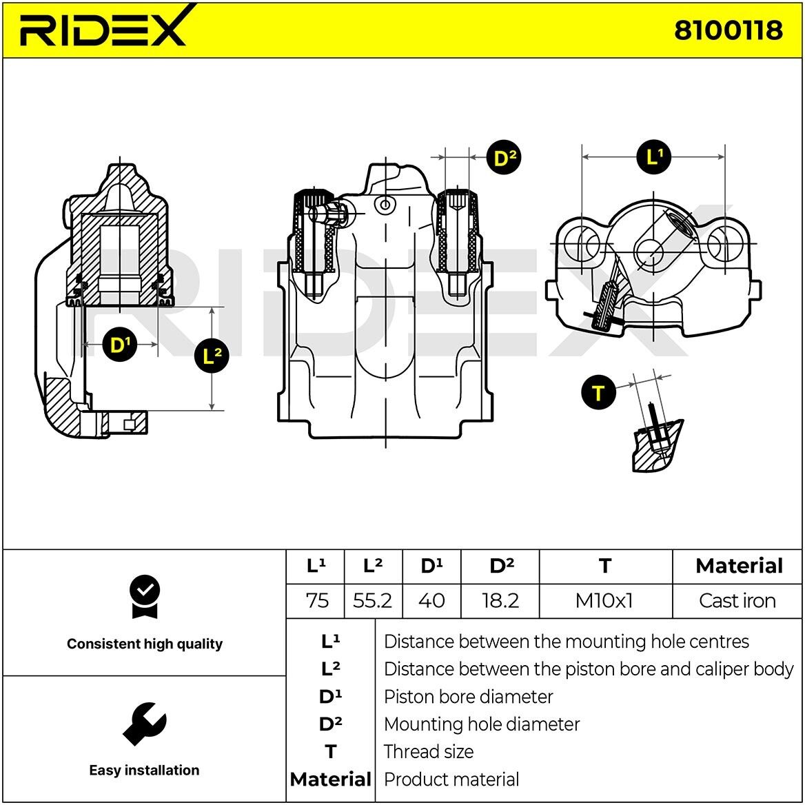 RIDEX 78B0125 Brake caliper