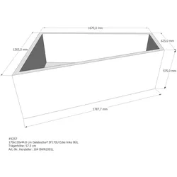 Badewannenträger passend für Galatea SF 170 U Ecke links 170 × 130 × 44,8 cm