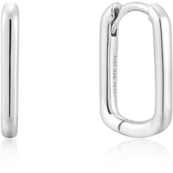 ANIA HAIE - HOOP EARRINGS - OVAL HUGIES - silver
