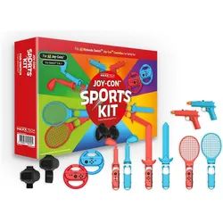 Maxx Tech Joy-Con Sports Kit for Nintendo Switch 2/1 (Switch, Switch 2), Blau, Rot