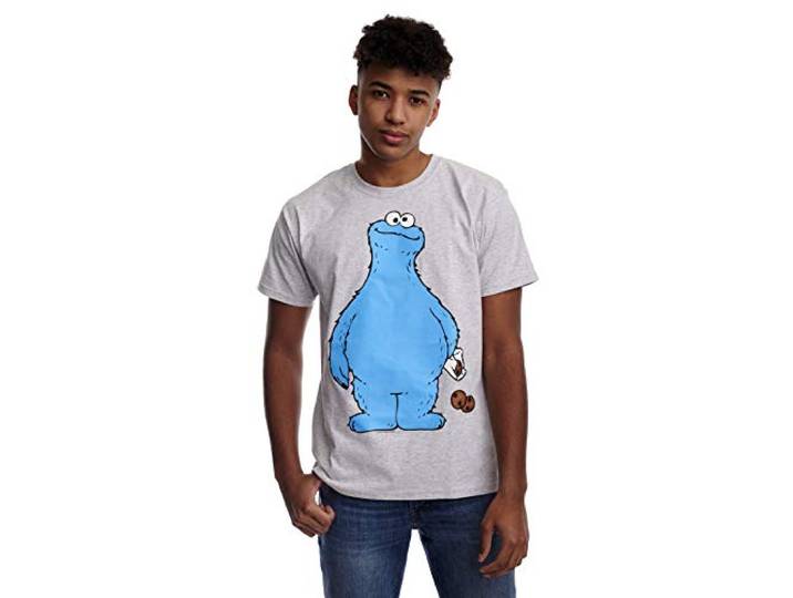 Sesame Street Cookie Monster - Cookie Thief T-shirt grijs gemêleerd S