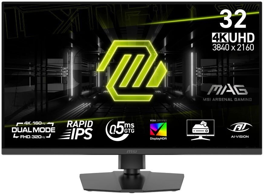 MSI MAG 322URDF E16 32" 160Hz 4K UHD / 320Hz FHD 0.5ms IPS Height Adjustable Gaming Monitor