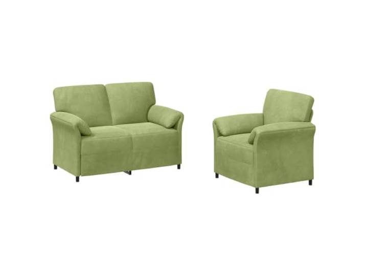 Makastle Sofa Couch 2er Set Hellgrün Samt