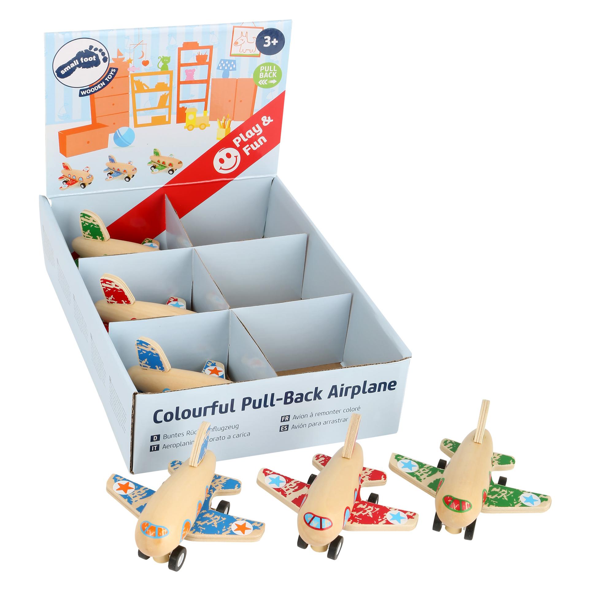 small foot Buntes Rückziehflugzeug (assortiert - 1 Stück) (10688)