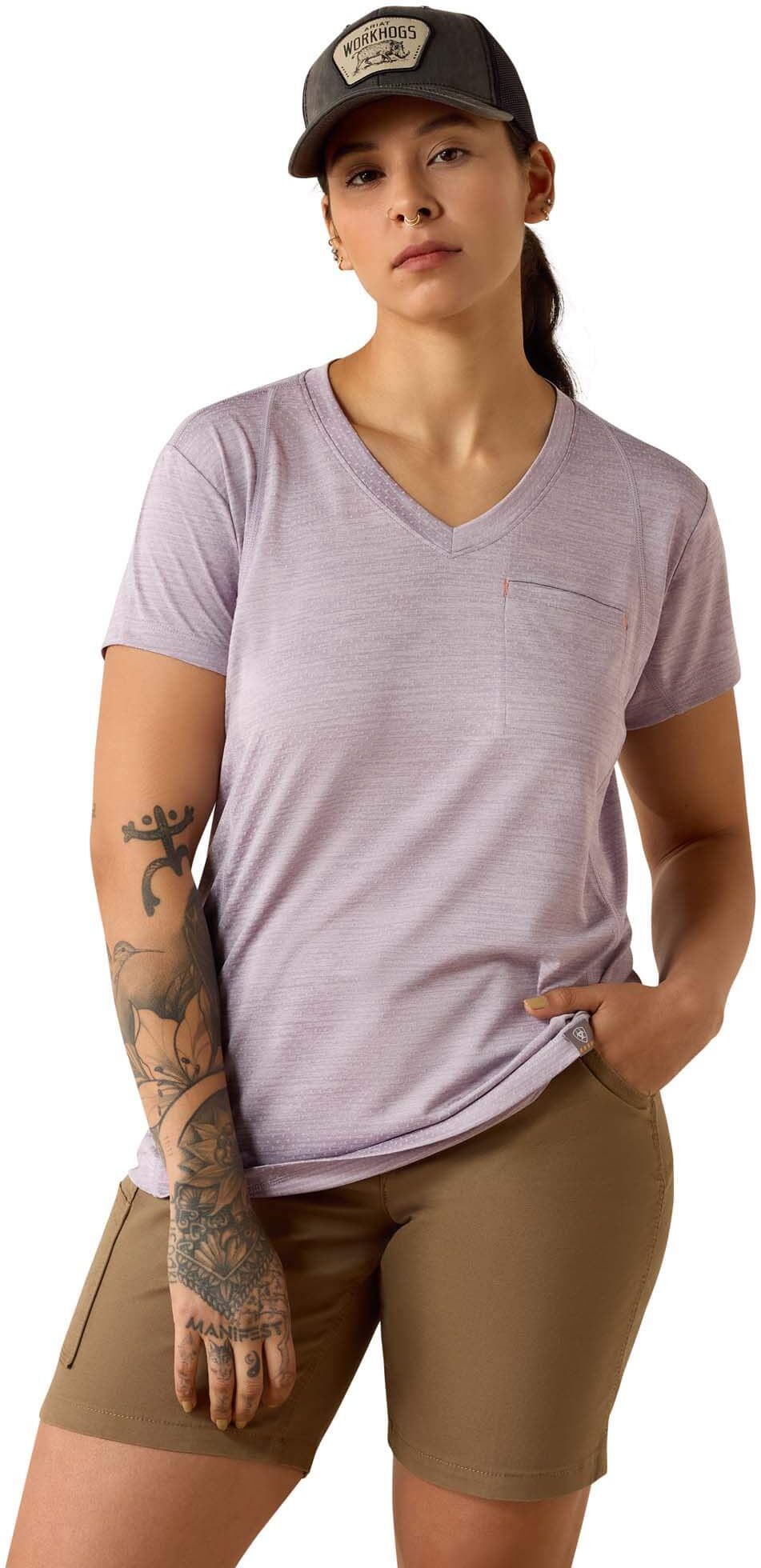 Women's Rebar Evolution T-Shirt in Purple Ash, Size: 2XL by Ariat