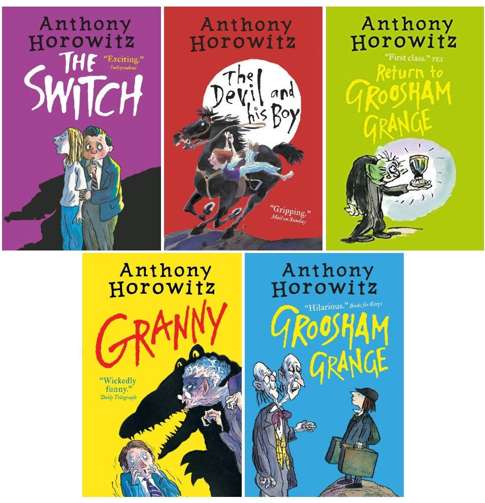 Walker Books Anthony Horowitz Wickedly Funny 5 Books Collection Set (Groosham Grange, Return to Groosham Grange, The Switch, Granny, The Devil and His Boy)