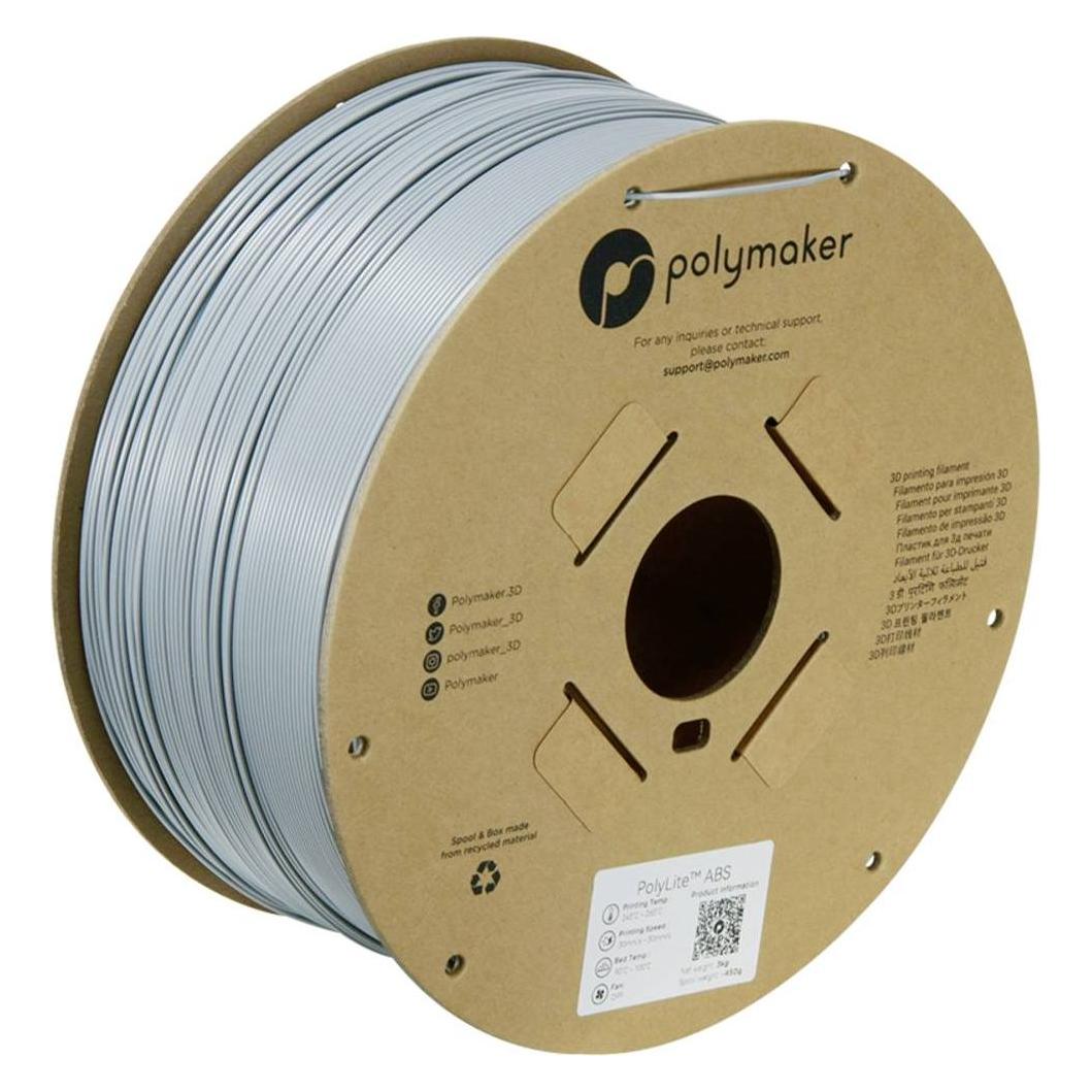 Polymaker PolyLite ABS Grey 1.75mm 3kg (ABS, 3000 g, 1.75 mm) (PE01024)