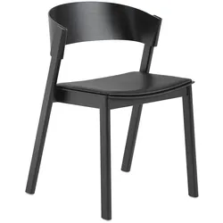 Muuto Cover Stuhl, refine leder schwarz / schwarz