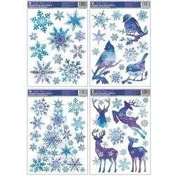 Weihnachtsfensteraufkleber mit Motiv, 37 x 29 cm, blau - verschiedene Designs