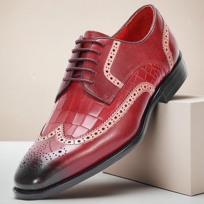 LightInthebox Men's High-Quality Leather Oxford Shoes – Genuine Cowhide, Wingtip Brogue Design, Classic Elegant Look, Comfortable Fit for Men, Ideal for Weddings, Business, Office and Formal Events