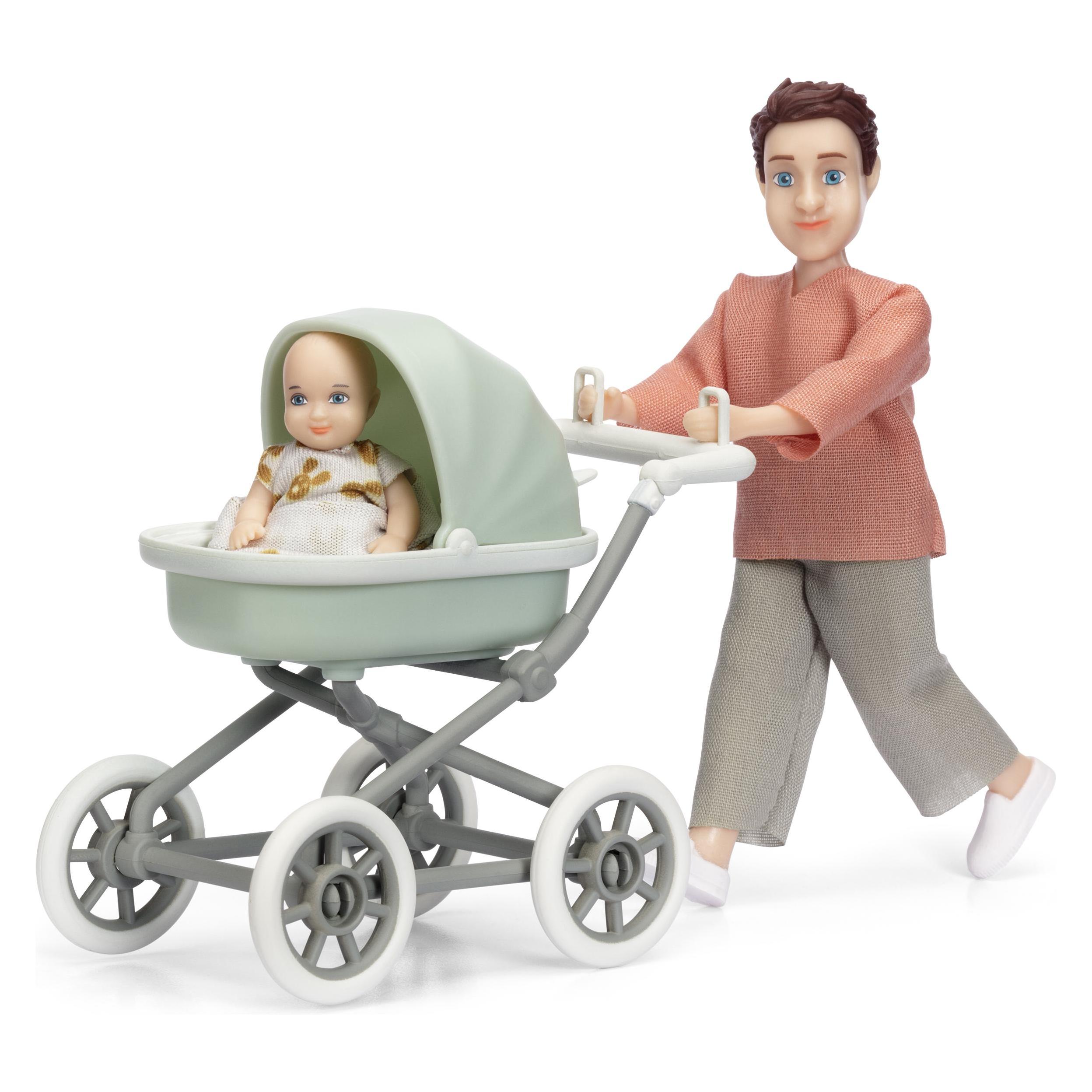 Lundby Doll With Baby And Pram (60-8083-00)
