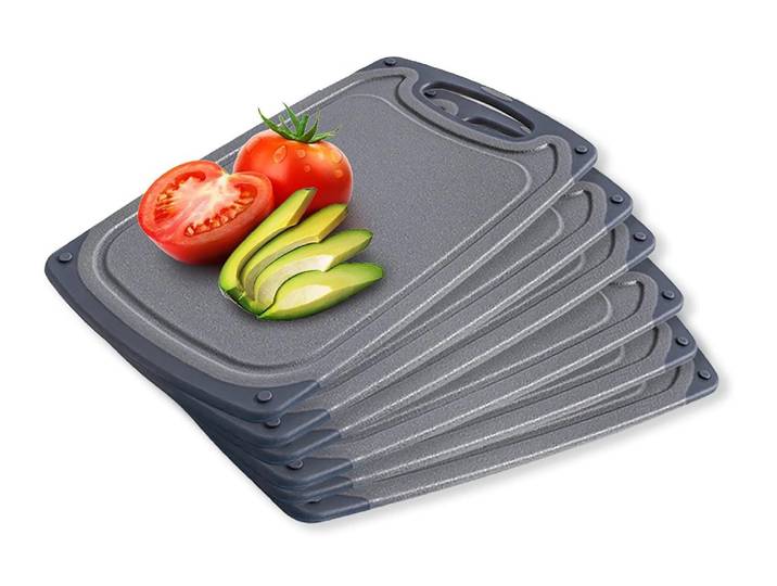 Schneidebrett Exitoso Schneidebrett 15 cm x 25 cm , grau, B:15cm L:25cm, Kunststoff, Schneidebretter, Schneidebrett