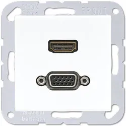 Jung Multimedia-Einsatz HDMI / VGA (alpinweiß)