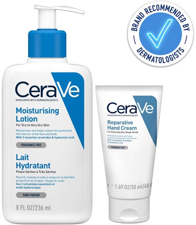 CeraVe Moisturising Lotion 236ml & Reparative Hand Cream 50ml Duo