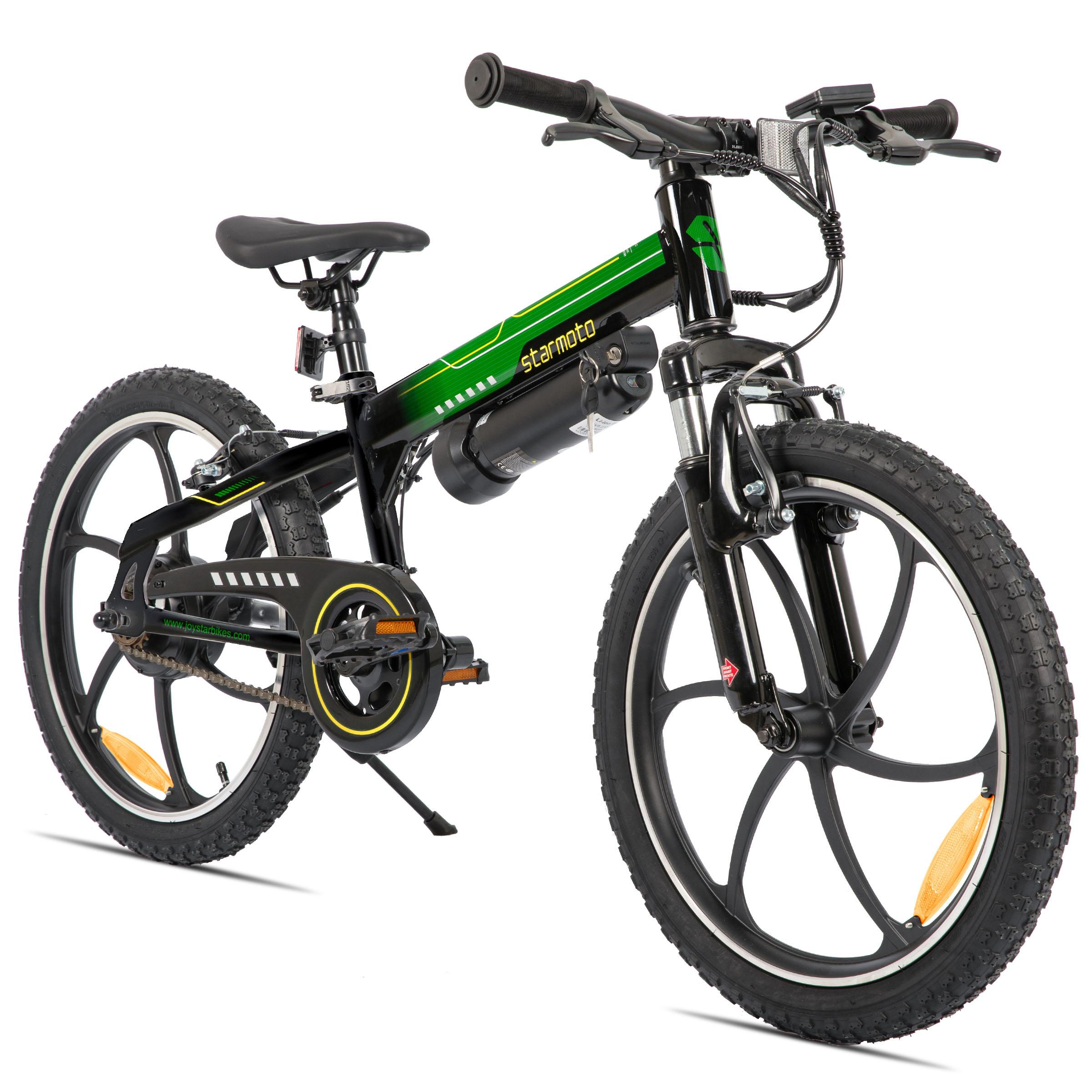 Hiland 20 Zoll Kinder Elektro-Mountainbike mit 250W Motor, herausnehmbarem 5,2 Ah Akku, Vorderradfederung & V-Bremsen