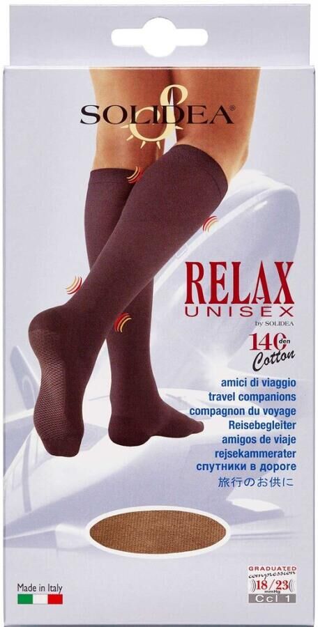 Solidea Knæ Relax Unisex 140 Cotton Natur Large Medicinsk udstyr 1 par