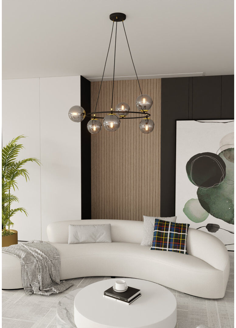 Corrigan Studio Odin 6 - Light Waggon Wheel Chandelier Graphite