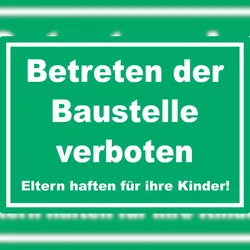 HB-Druck Betreten der Baustelle Schild grün-weiß A6 (105x148mm)