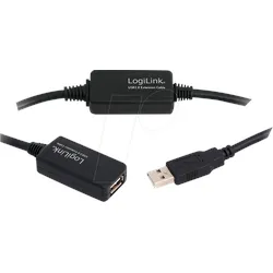 LOGILINK UA0147 - USB 2.0 Kabel, A Stecker auf Buchse, Verstärker, 25 m
