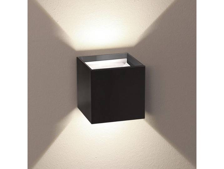 s.luce Led-Wandlampe Ixa High Power Schwarz Quadratisch, Metall, LED integrated, 10x10x10 cm, Lampen & Leuchten, Innenbeleuchtung, Wandleuchten