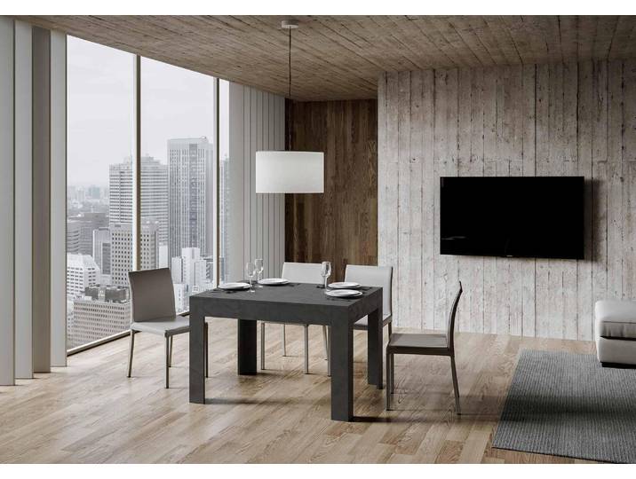 ITAMOBY - Table extensible 120/180x90 cm Bibi anthracite spatulé