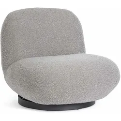 Drehsessel Margot aus Bouclè-Stoff, modern und gepolstert, Grau, drehbar, Metallgestell