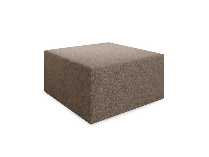 Pouf carré xl en tissu bouclette taupe