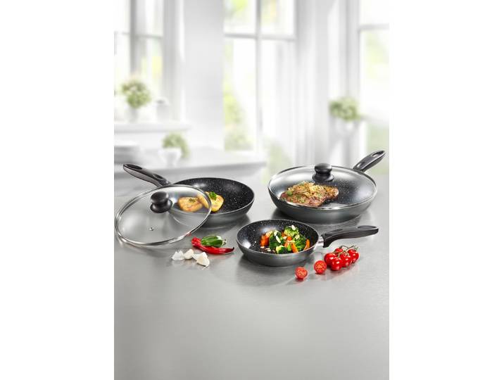 Pfannen-Set, 5-teilig, mit Antihaftbeschichtung, Schwarz