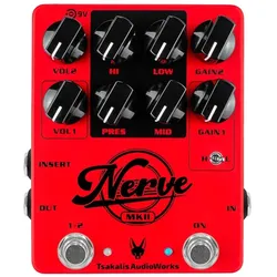 Tsakalis AudioWorks Nerve MKII Touch Sensitive High Gain Distortion - Effektgerät E-Gitarre
