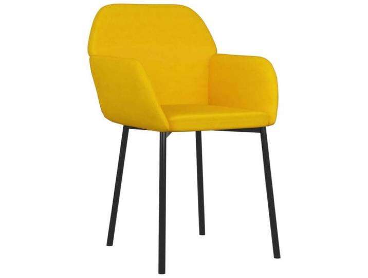 Chaises de cuisine - GKO - lot de 2 - Jaune Velours - Style classique intemporel @1199