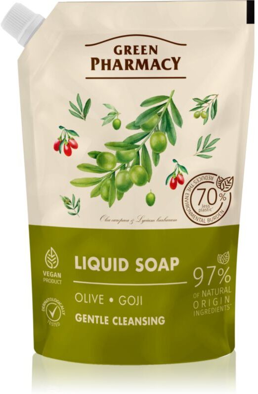 Green Pharmacy Olive & Goji Berry Liquid Soap savon liquide Recharge 460 ml