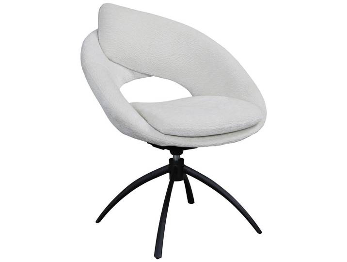 Belluti Stuhl, Beige, Metall, Drehkreuz, 69x87.5x66.5 cm, Wippfunktion, automatische Rückholfunktion, Sitzfläche 360° drehbar, Esszimmer, Stühle, Esszimmerstühle