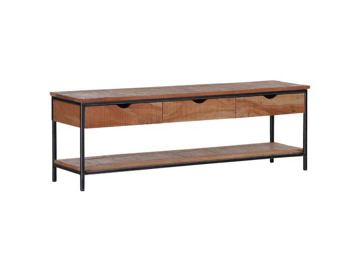 Livetastic Lowboard, Naturfarben, Metall, Recyclingholz, massiv, 3 Schublade(n) Schubladen, 140x50x40 cm, stehend, Wohnzimmer, TV Möbel, Lowboards, Lowboards stehend