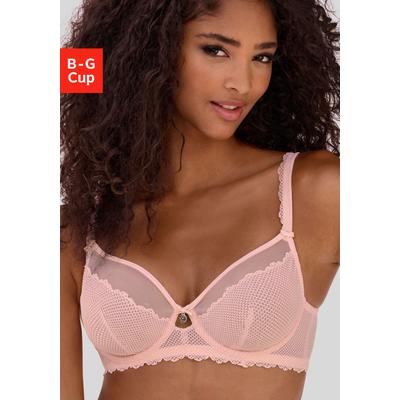 Bügel-BH VIVANCE "BH mit Bügel, Spitzen-BH, als Dessous-Set kombinierbar", Damen, Gr. 70, Cup F, rosa (rosé), Spitze, Obermaterial: 92% Polyamid, 8% Elasthan, BHs Bügel-BH, aus elastischer Netzspitze, große Größen, Dessous