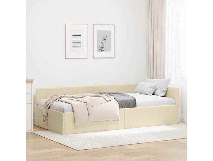 Lit Double - Crème - - Cadre de lit d'angle - pour chambre - adulte 836247oxh32d