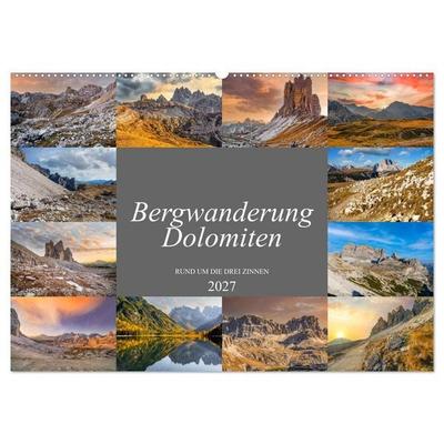 Bergwanderung Dolomiten rund um die Drei Zinnen (Wandkalender 2027 DIN A2 quer), CALVENDO Monatskalender