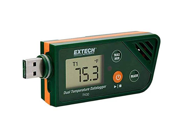 Extech TH30 USB Dubbele Temperatuurdatalogger, 48K Geheugen