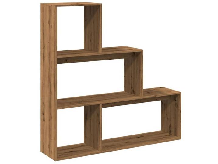 Étagère séparatrice de pièce à 3 niveaux - - bois d'ingénierie - chêne artisanal - 123 x 29 x 123 cm(782918)