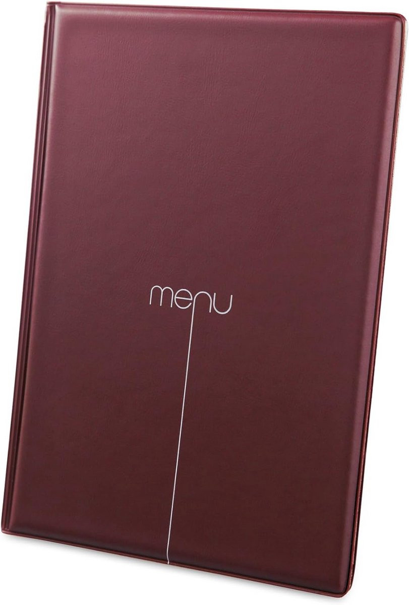 Bordeaux Menukaarthouder voor op tafel - A4 Menuhouder van wasbaar PVC