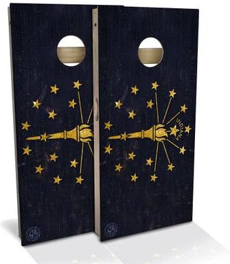 Skip's Garage Indiana Flag Outdoor Cornhole Board Set