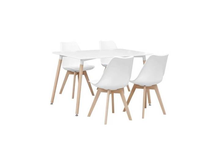 sweeek - Ensemble table à manger scandinave pieds bois de hêtre 4 chaises HEDVIG 120X80CM