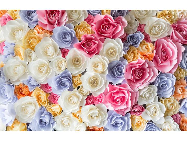 Fototapete PAPERMOON ROSEN-BLUMEN ABSTRAKT TEXTUR MUSTER FARBIG DEKO GARTEN , bunt, B:3m L:2,23m, Vlies, Tapeten, Fototapete