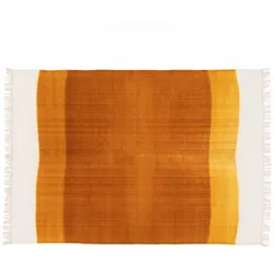 Oviala Business Rechteckiger flachgewebter Wollteppich Gelb/ Orange 120 x 170 cm