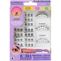 KISS imPRESS Pre-glued Individual Lash Kit 01 (60 Stück)