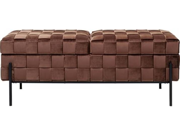 Kare Design Truhenbank Weave Mocca, Braun, 47x121x41 cm, Storage, 110 kg Belastbarkeit, 1-2 Personen, Beine aus Stahl, Flur