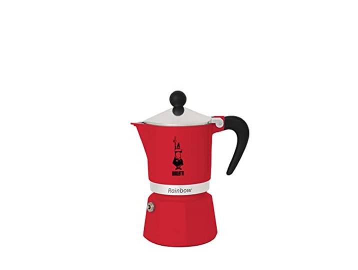 Bialetti Rainbow Espresso Maker voor 6 kopjes, Aluminium, Rood, 30 x 20 x 15 cm
