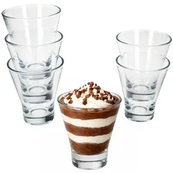 YPSI 6x Dessertgläser Glas 150ml konisch stapelbar Dessert Snacks Salat Shots