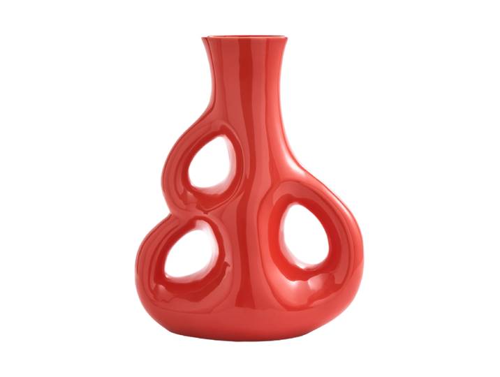 Grosse Design Vase „Three Ears“ Keramik Rot Pols Potten