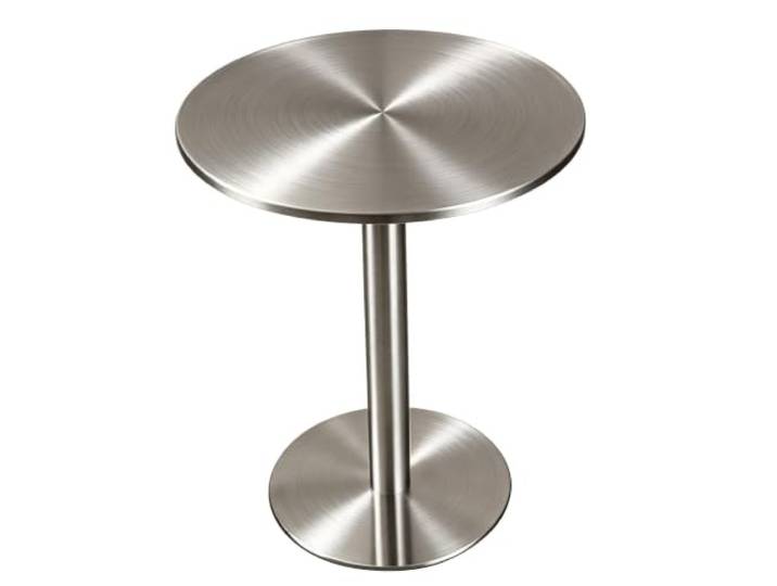Edelstahl Bar-Tisch Außen Stehtisch for Cocktail Bistro Pub & Kaffeetisch Kleine Beistelltische, Couchtisch, Küchen-Esstisch, kleiner Akzenttisch(Round,60x60x95cm)