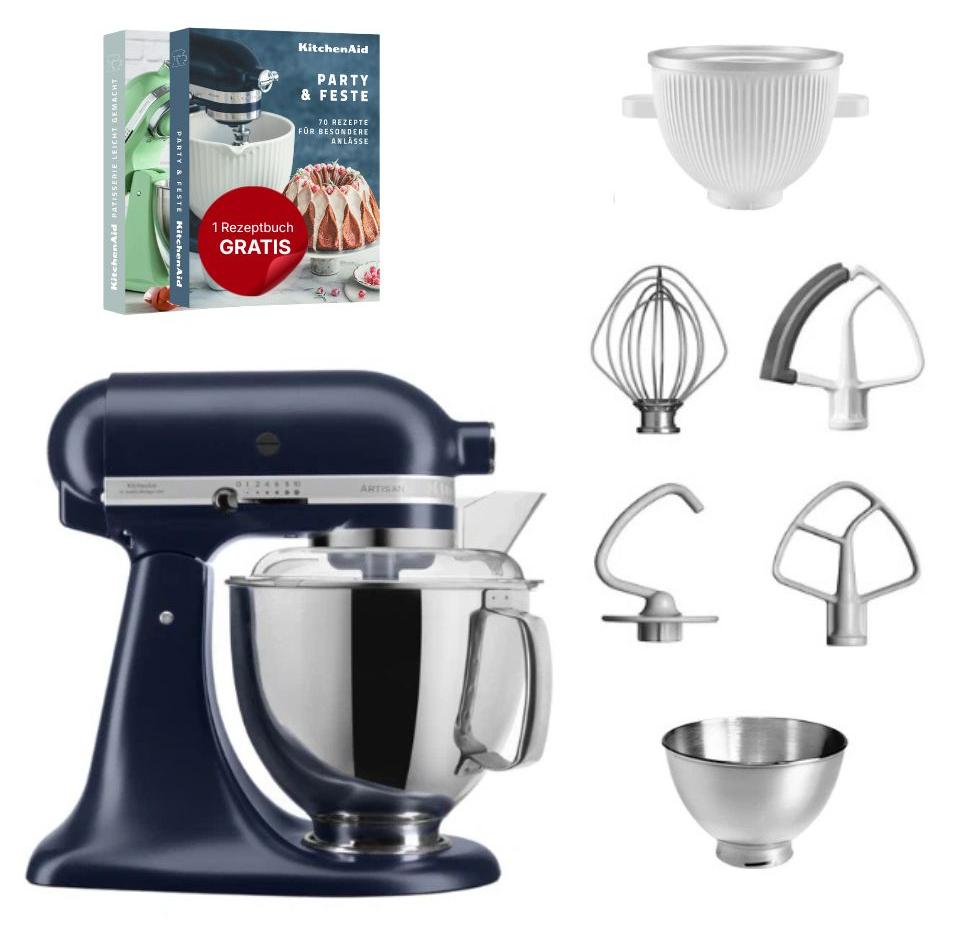 KitchenAid 4,8 L 5KSM175 Artisan Küchenmaschine Icelover mit Eiszubereiter Tintenblau